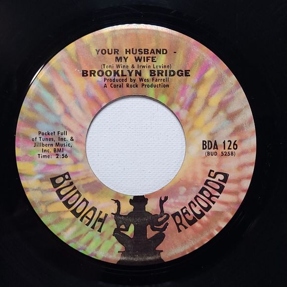 Brooklyn Bridge Vinyl 45 Your Husband - My Wife / Upside Down on Buddah VG Rock - Picture 1 of 2